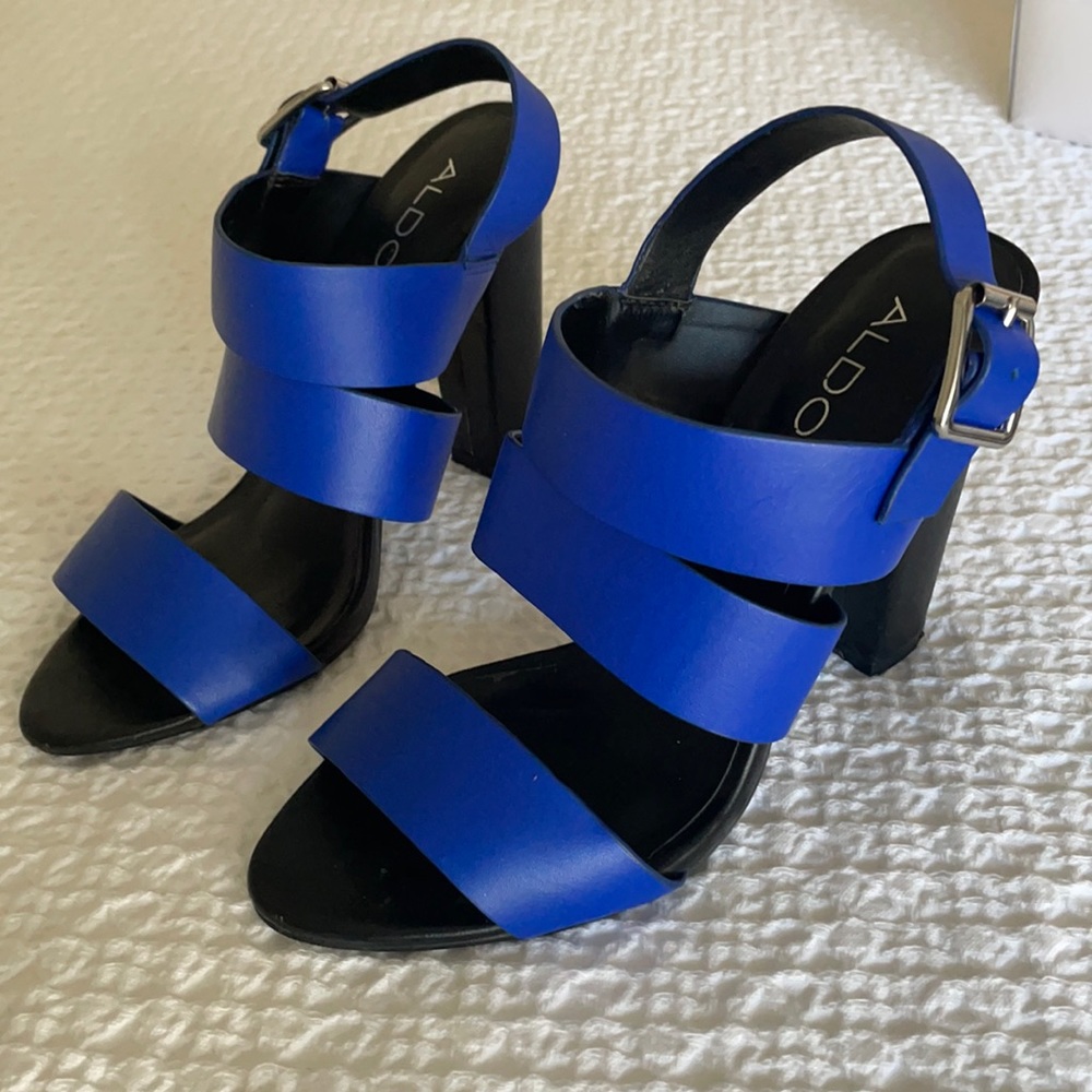 Royal Blue three strap heels